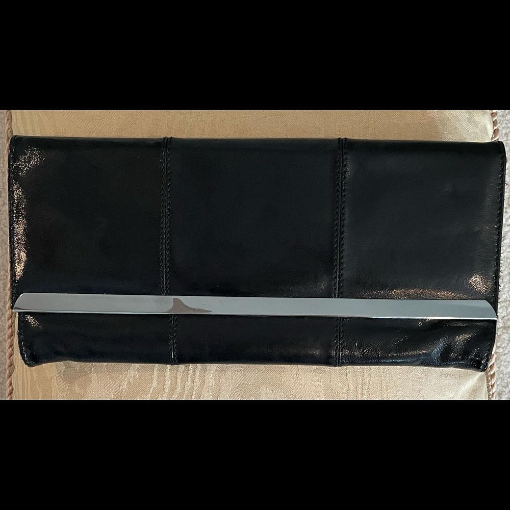 Black Leather Clutch Purse